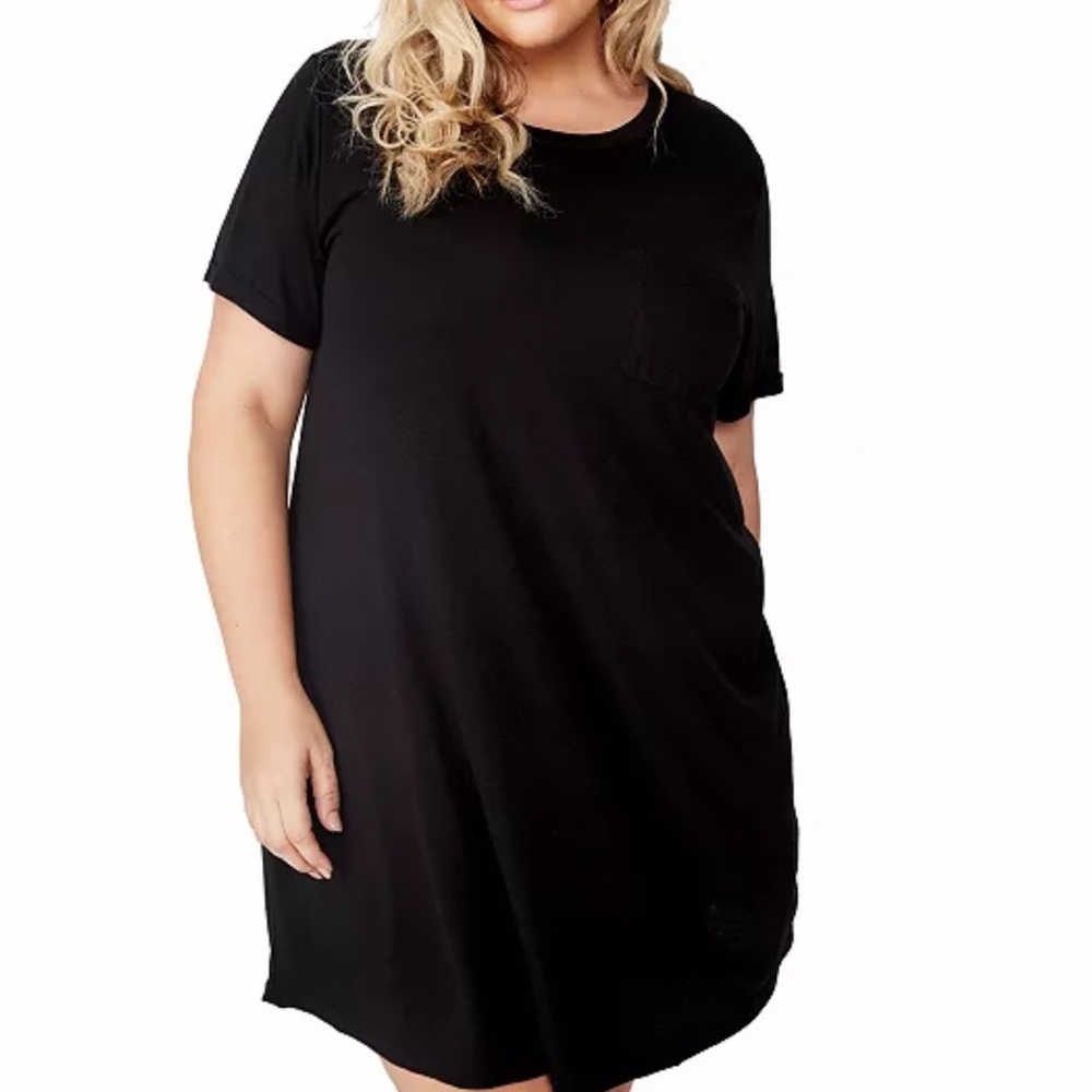 Plus Size Tee Dress Black NWT SZ 3X